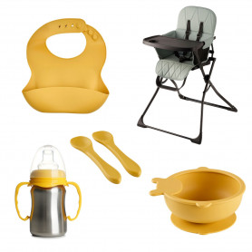 Ensemble chaise haute et vaisselle bébé