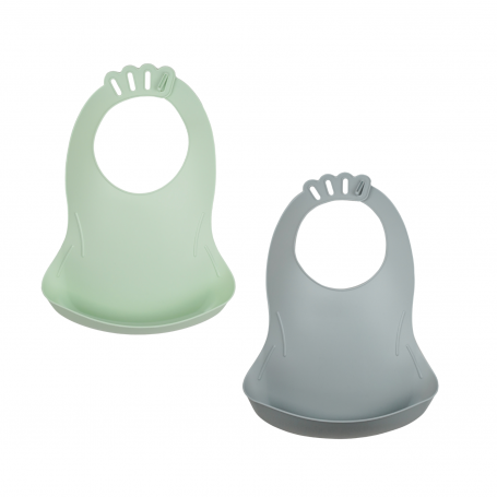 Lot de 2 bavoirs en plastique