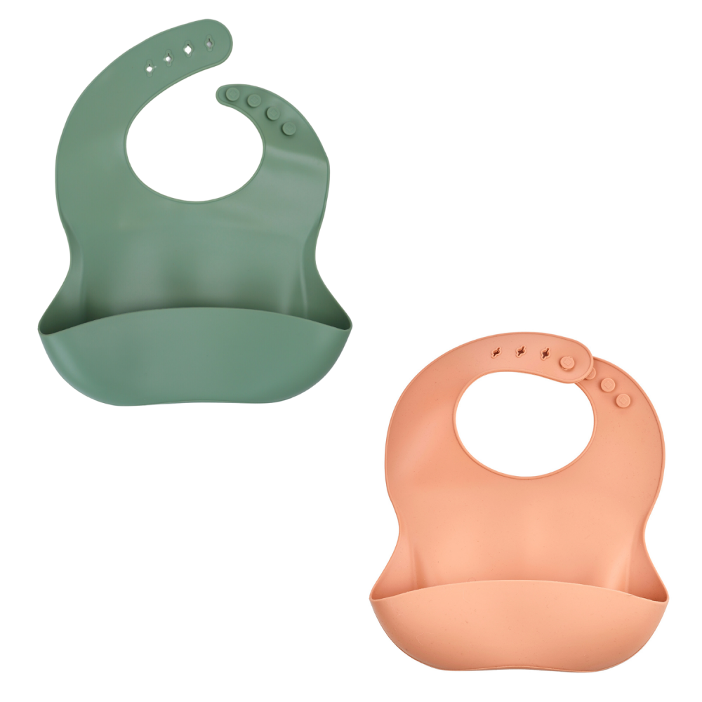 Lot De 5 Bavoirs Bébé Imperméables - Poche Attrape-Miettes, Taille Ajustable - Lavable Et Séchage Rapide - Mixte