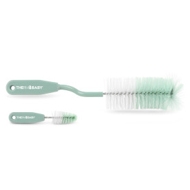 Goupillon rotatif pour biberon + goupillon tétines