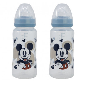 LOT DE 2 BIBERONS 360 ML TETINE SILICONE DEBIT 3 POSITIONS MICKEY COLLECTOR