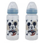 LOT DE 2 BIBERONS 360 ML TETINE SILICONE DEBIT 3 POSITIONS MICKEY COLLECTOR