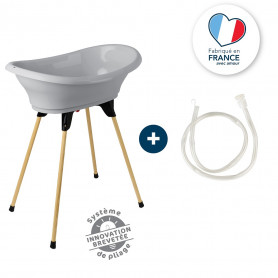 Hippo Blanc Baignoire Bébé XXL 100 CM + Stands de Bain + Siège de Baignoire  + Gant à Laver