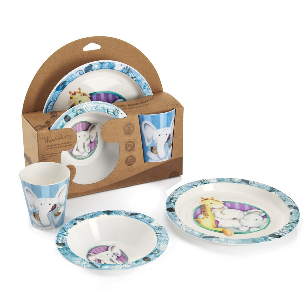 Ensemble Vaisselle Petit Déjeuner Ice Age 3 Pièces - Porcelaine Micro-ondes/Lave-vaisselle - Manny, Diego, Sid
