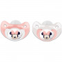 LOT DE 2 SUCETTES SILICONE ORTHODONTIQUES 0-6MOIS MINNIE