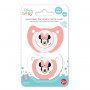 LOT DE 2 SUCETTES SILICONE ORTHODONTIQUES 0-6MOIS MINNIE