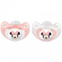 LOT DE 2 SUCETTES SILICONE ORTHODONTIQUE +6MOIS MINNIE