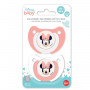 LOT DE 2 SUCETTES SILICONE ORTHODONTIQUE +6MOIS MINNIE